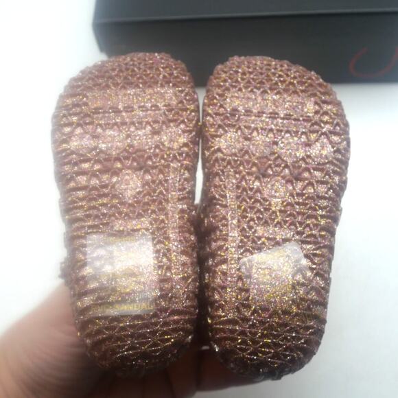NEW Mini Melissa Rose Glitter Campana Mary Jane Shoes Sandals Toddler Girls 7 - Picture 11 of 13